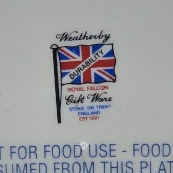 Weatherby Royal Falcon Vintage Decorative Spring Summer 8.5" Floral Green Plate - Picture 9 of 11